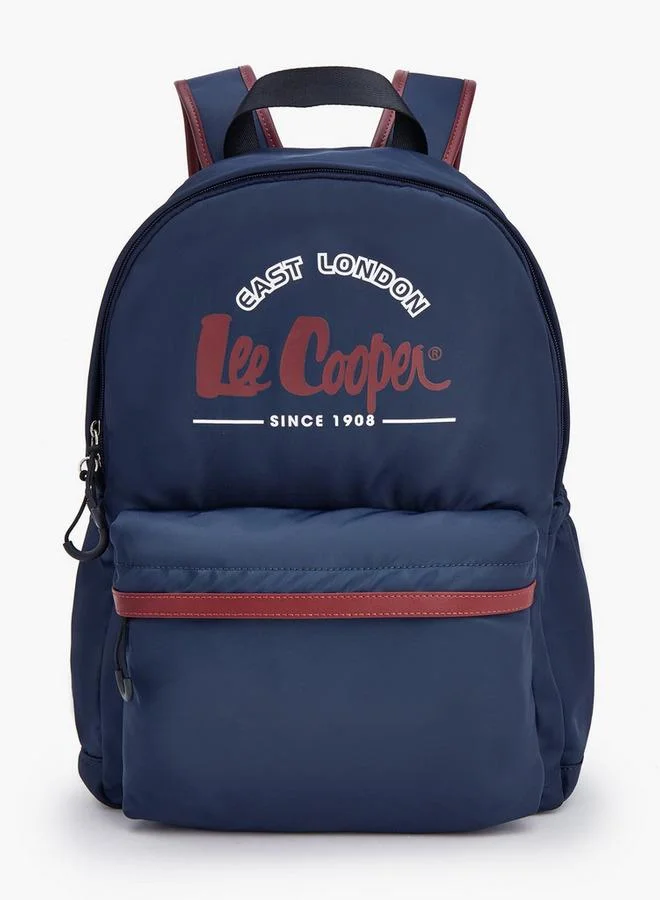 لي كوبر Logo Print School Backpack With Front Pocket
