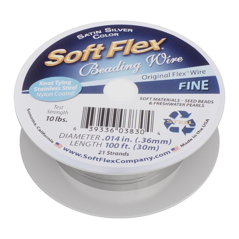 Soft Flex 21 Strand Beading Wire Fine 014 Diameter 100 Feet Design Wire