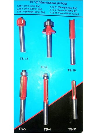 Inditrust Inditrust NEW smo Heavy Duty 6pc Trimmer Router Bits Set 635 Wood Working Rotary Tool Rotary Tool 