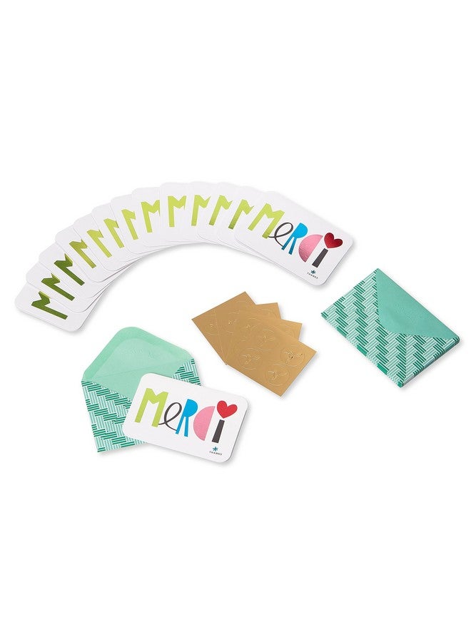 Papyrus Thank You Cards With Envelopes Merci (14Count) - Image 2