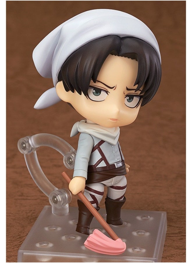 Attack on Titan/Levi Ackerman Model Cute Figure PVC Statue Desktop Decoration Toy Height About 10 cm