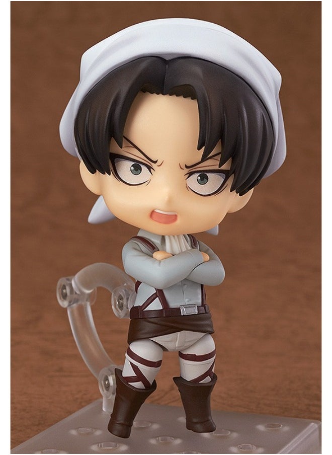 Attack on Titan/Levi Ackerman Model Cute Figure PVC Statue Desktop Decoration Toy Height About 10 cm