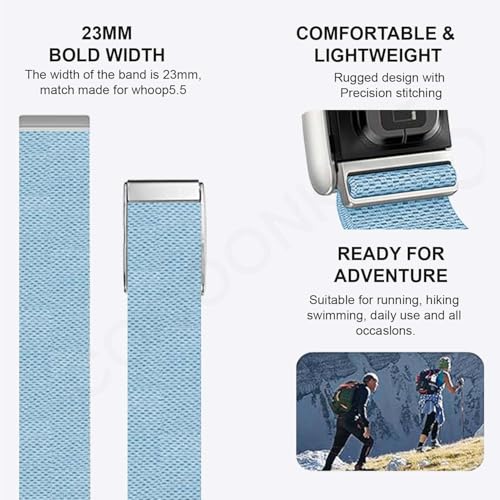 Cocoonkart Sport Nylon Strap Breathable, Durable Strap Compatible with Whooop 5.0 One & Peak (Sky Blue) - Image 5
