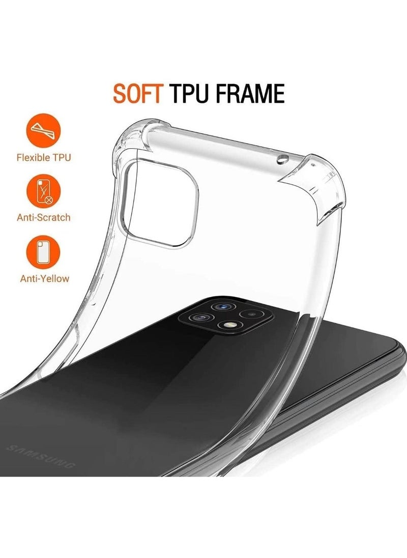 Raxoom Samsung Galaxy A22 5G Case Cover Protective Shock Absorption Bumper soft Transparent Case (Clear) - Image 3