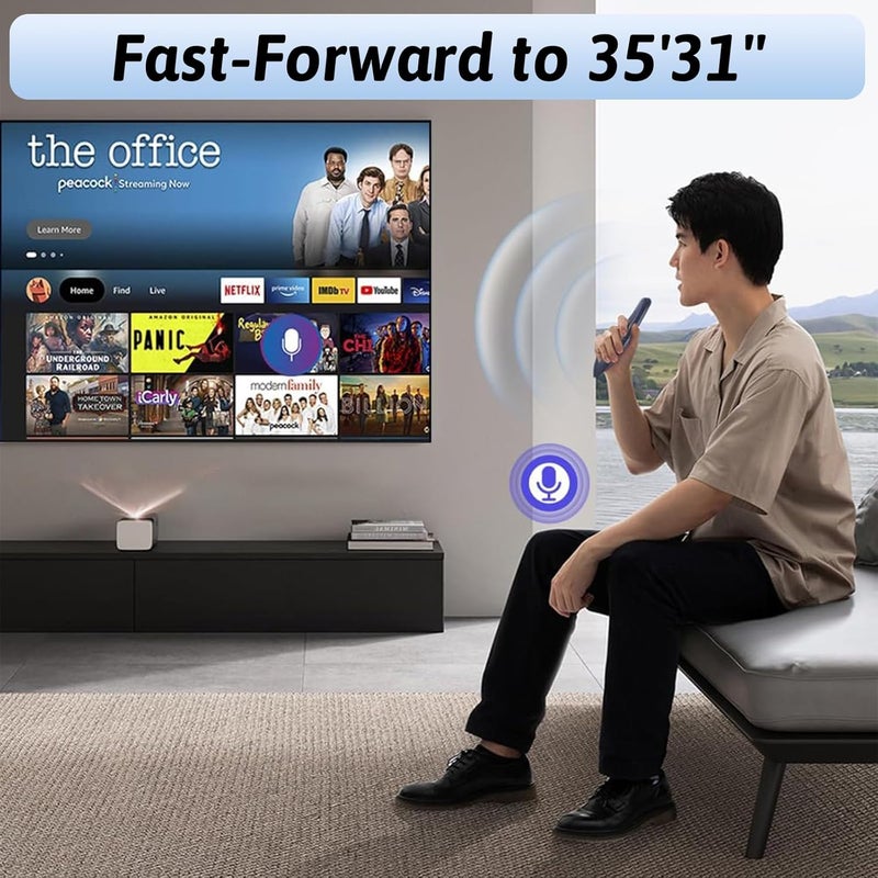 2.4G فأرة هوائية عن بعد صوتية لاسلكية RF مع جيروسكوب ثلاثي المحاور وتعلم الأشعة تحت الحمراء، تدعم البحث الصوتي من Google والمساعد الصوتي، متوافقة مع Android TV Box/PC/Smart TV/HTPC/Projector - Image 2