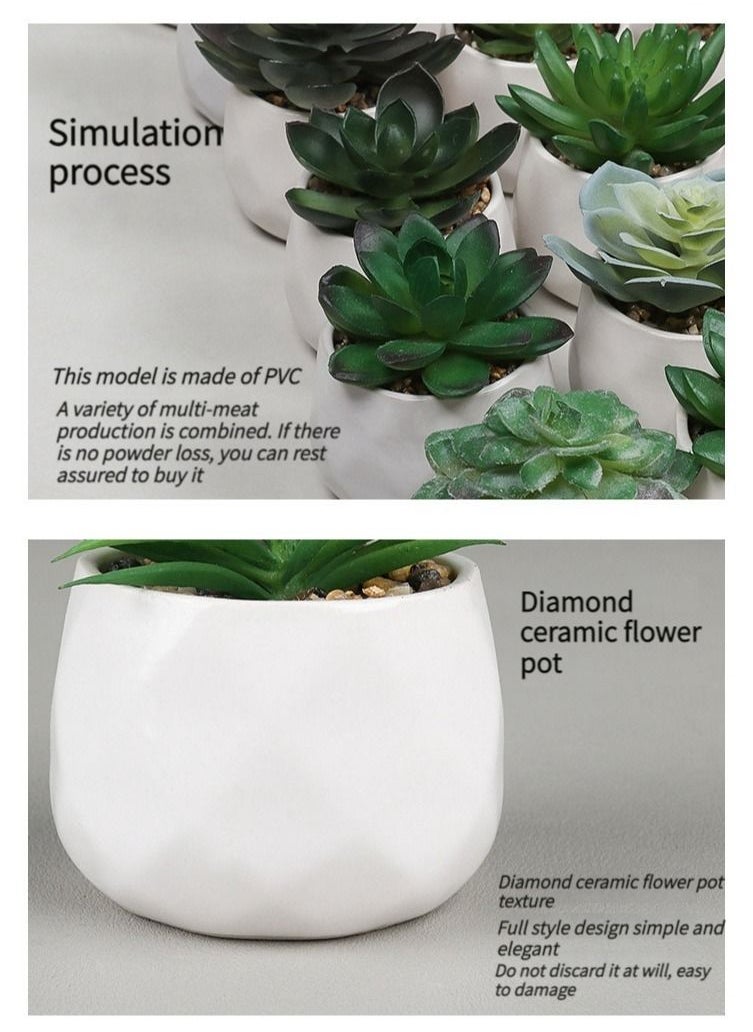 M MIAOYAN M MIAOYAN Simulation Succulent Flower Ceramic Potted Office Party Home Decoration Fake Plant Bonsai  - Image 4