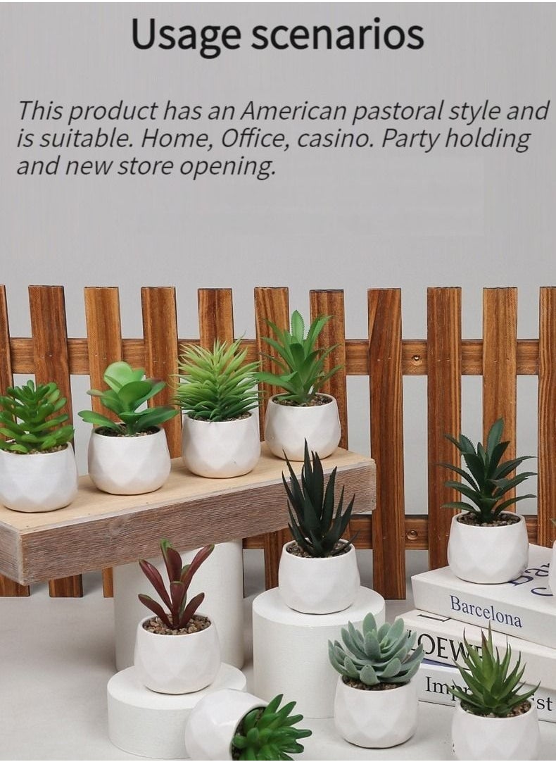 M MIAOYAN M MIAOYAN Simulation Succulent Flower Ceramic Potted Office Party Home Decoration Fake Plant Bonsai  - Image 2