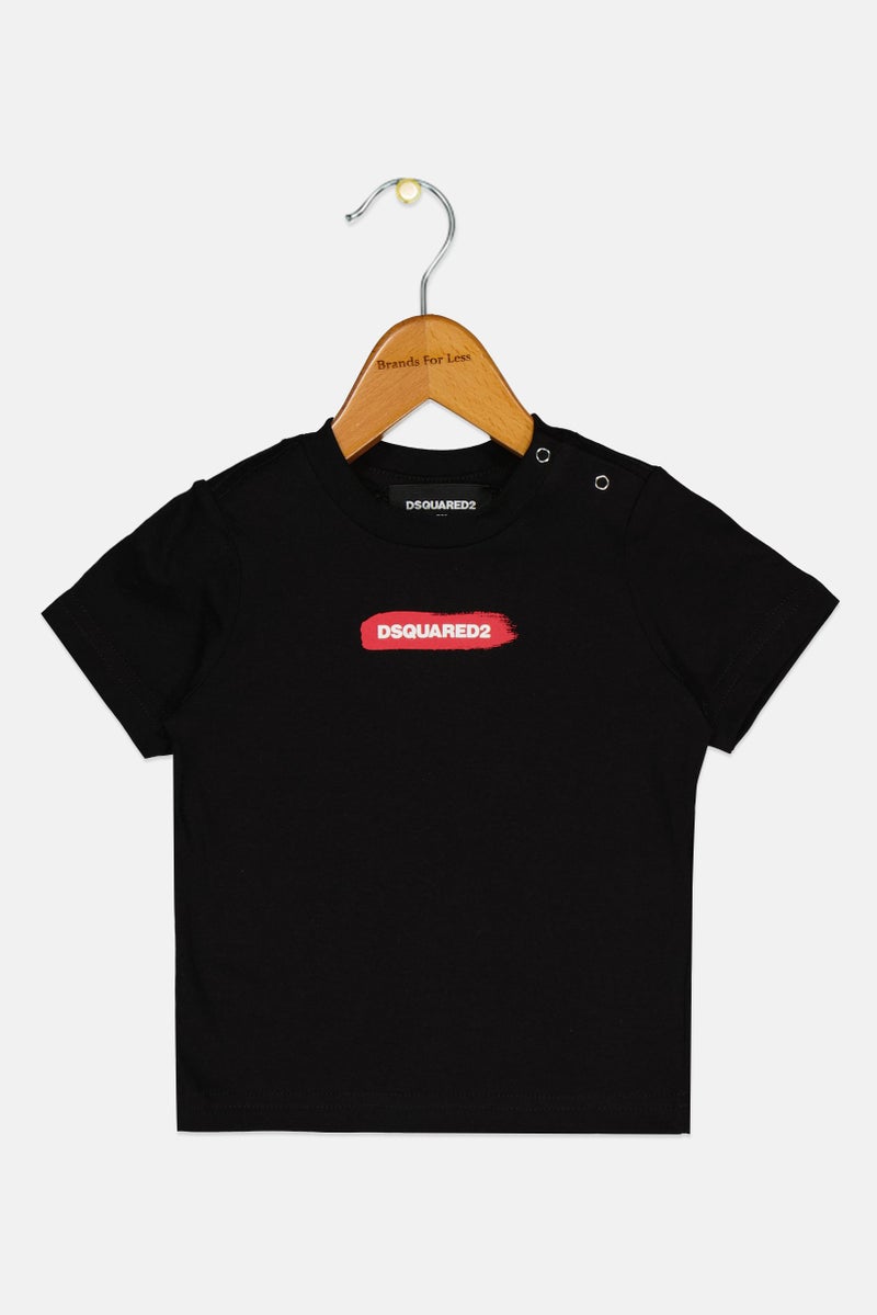 DSQUARED2 Toddlers Girl Brand Logo Short Sleeve Top, Black - Image 1