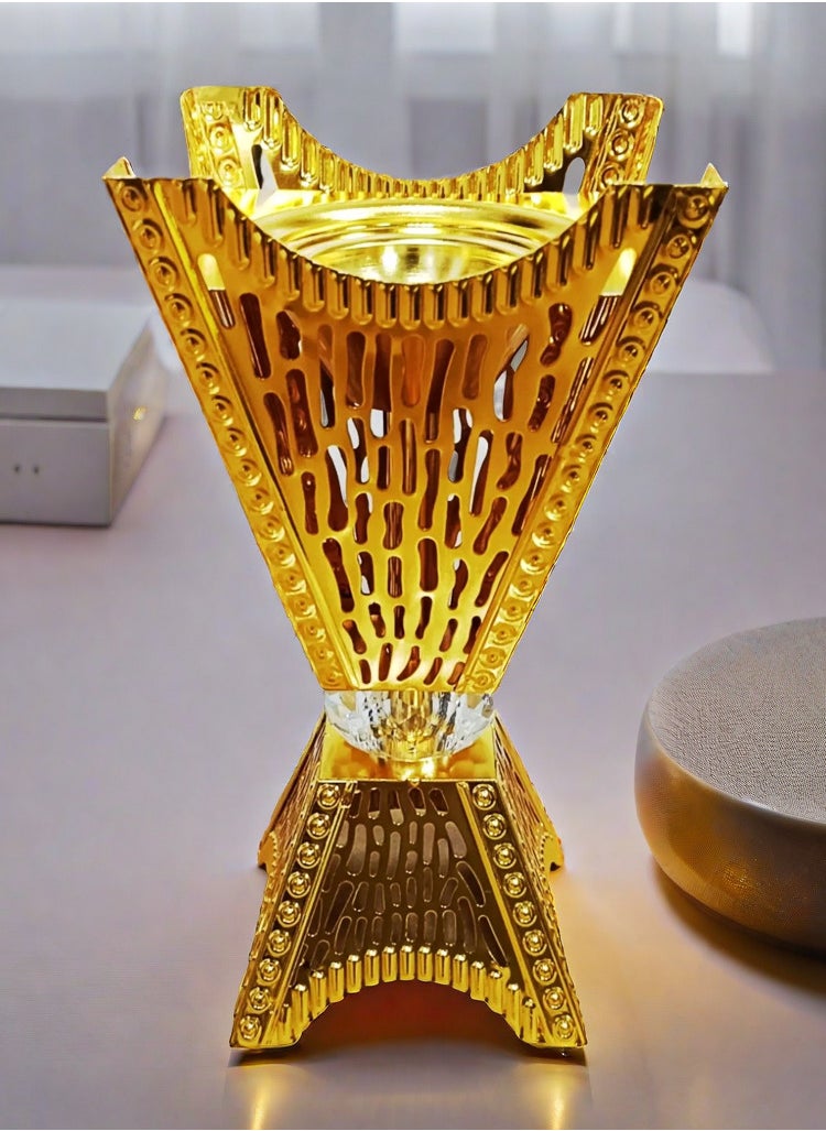 SAQOWARE Premium Luxury Gold Plated Bakhoor Burner, Arabic Incense Burner, Oud Burner, Madkhan, Mabkhara, Metal Holder-Large  - Image 1