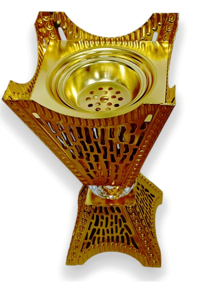SAQOWARE Premium Luxury Gold Plated Bakhoor Burner, Arabic Incense Burner, Oud Burner, Madkhan, Mabkhara, Metal Holder-Large  - Image 4
