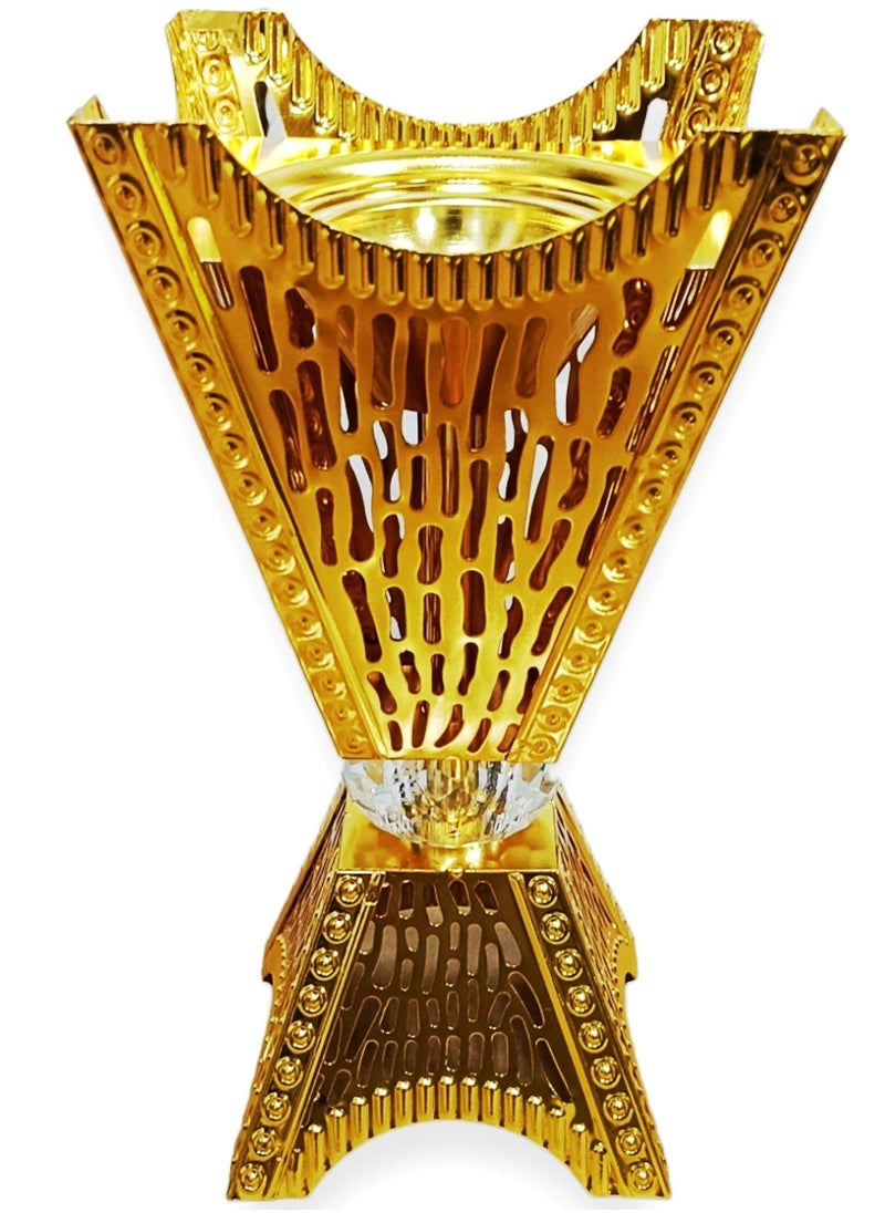SAQOWARE Premium Luxury Gold Plated Bakhoor Burner, Arabic Incense Burner, Oud Burner, Madkhan, Mabkhara, Metal Holder-Large  - Image 3