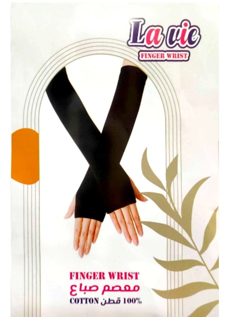 لا في معصم يد مكشوف الاصابع للمحجبات قطن 100% متعدد الاستخدامات مناسب للرياضة وركوب الدراجات والجرى - Image 2