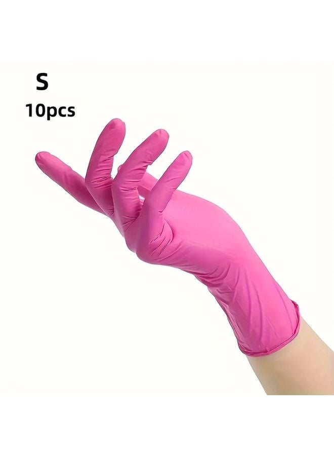 Size S 10 Pack Disposable Nitrile Gloves Waterproof Durable Lightweight for Home Cleaning Pet Care Hair Coloring - Image 1