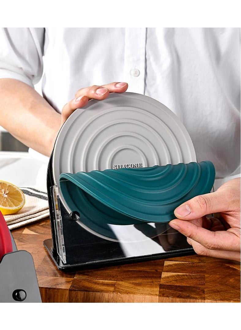 General - 1 Set Of Thickened Circular Thermal Insulation Pads With Storage Rack Pot And Bowl Mats Anti Scalding And High-Temperature Resistant Dining Table Mats Cup Mats Anti Slip Mats - Image 1