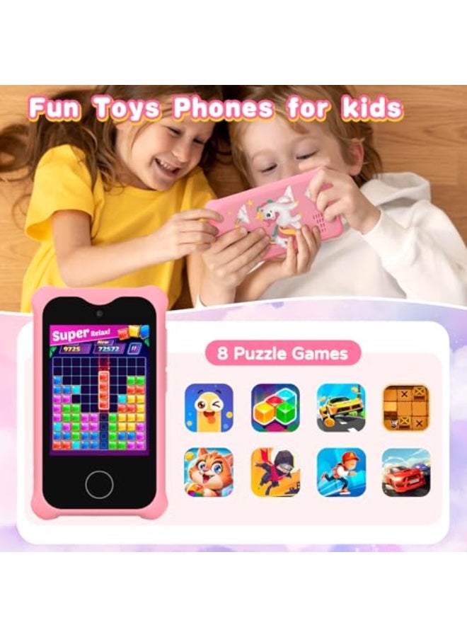 الأطفال ألعاب الهاتف الذكي الهاتف الخلوي للأولاد الفتيات الصغار الأطفال الأطفال 3-8 سنوات مع كاميرا شاشة لمس لعيد الميلاد - Image 5