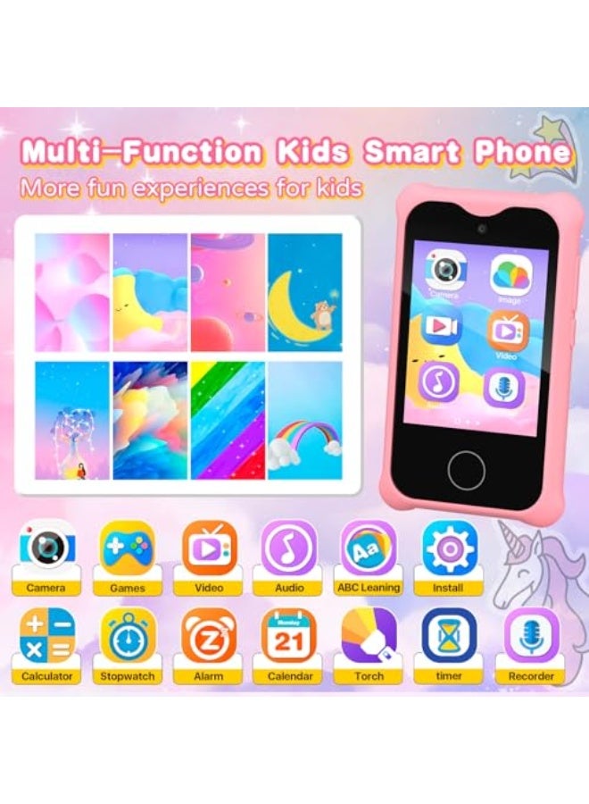 الأطفال ألعاب الهاتف الذكي الهاتف الخلوي للأولاد الفتيات الصغار الأطفال الأطفال 3-8 سنوات مع كاميرا شاشة لمس لعيد الميلاد - Image 2