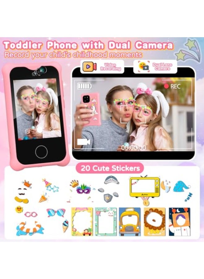 الأطفال ألعاب الهاتف الذكي الهاتف الخلوي للأولاد الفتيات الصغار الأطفال الأطفال 3-8 سنوات مع كاميرا شاشة لمس لعيد الميلاد - Image 3