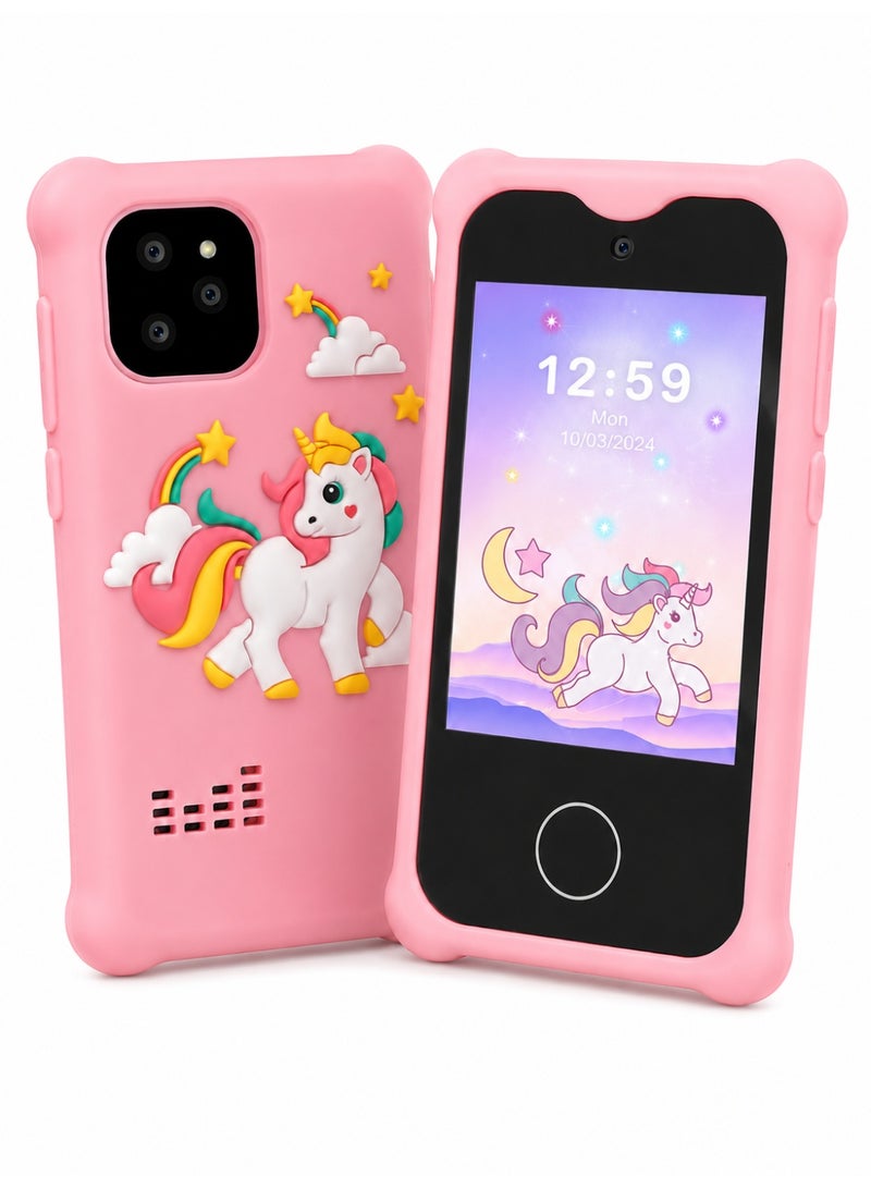 HIKMA Plus Kids Smart Phone Toy with Touchscreen & Dual Camera, Realistic Phone Design, No Internet or WiFi, Educational Games & Music, Birthday Gift for Boys & Girls Ages 3-8 - Image 1