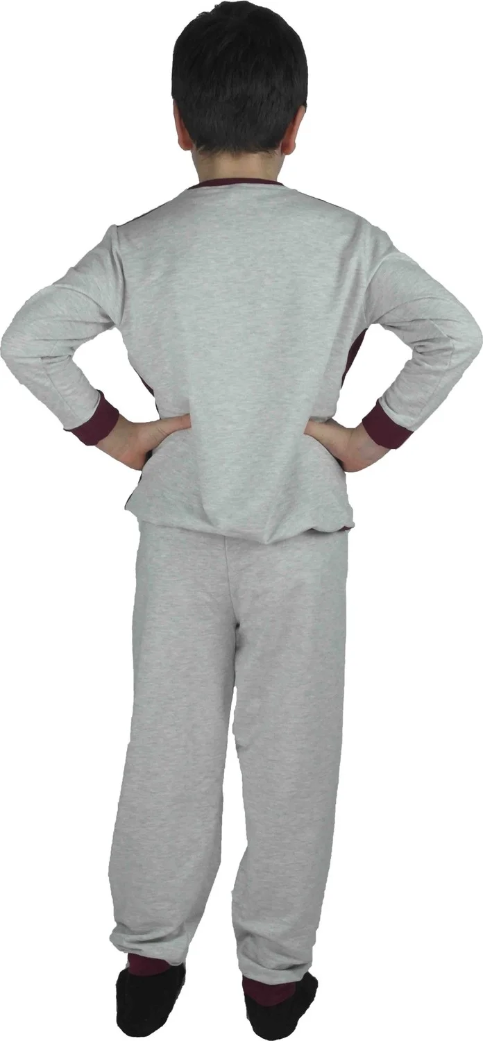 Bluence Men's Waiter Printed Claret Red Cotton Tracksuit Set