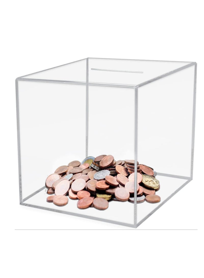 Clear Acrylic Piggy Bank for Adults, Money Box, Kids' Money Banks Transparent Coins Saving Pot Cash Container Box Coin Jar - Image 1