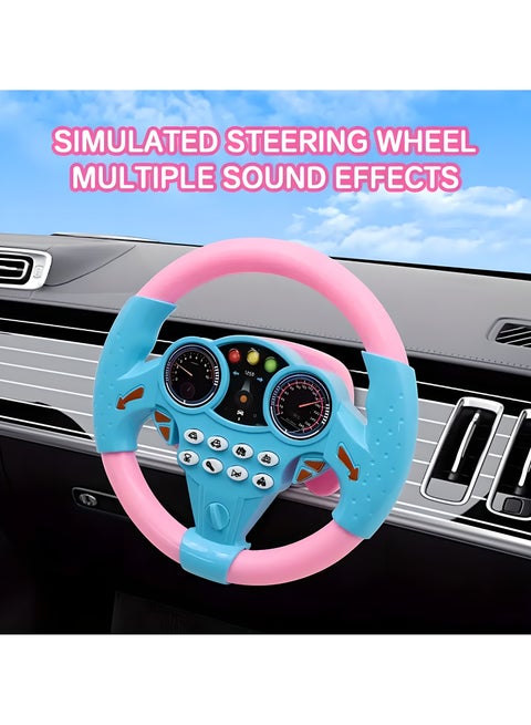 1pc Kids Simulated Driving Controller, Spin Tune, Interactive Music Steering Wheel, Interactive Car Steering Wheel Toy, Educational Activity Gift, ABS Resin, Assorted Colors, Ideal for Birthday, Party Gifts, Ideal choice for Gifts for Kids Age 3+ (No Battery Included)