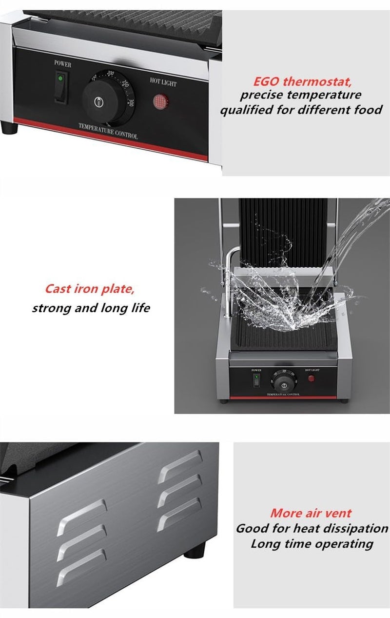 PREMIER KITCHEN MACHINERY Heavy Duty Electrical Sandwich Griller Hotel Restaurant Equipment Griddle 22KW  - Image 2