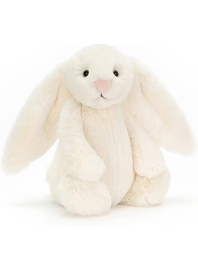 Jellycat خجولة كريم الأرانب حيوان ملء، متوسط 12 بوصة، أرنب وأرنب لعب القش، هدية كلاسيكية للأطفال