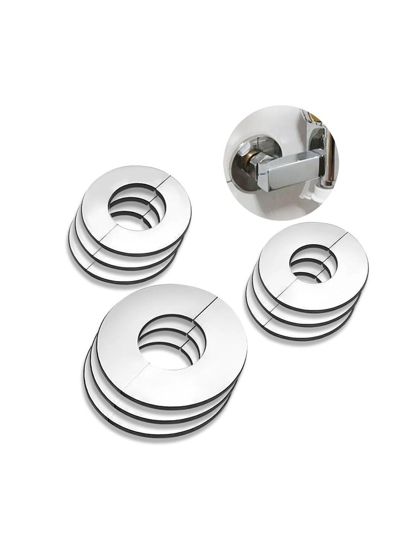 Decorative Faucet Cover Pipe Covers, Escutcheon Plate Pack of 9, Stainless Steel Plumbing Cover Plates, Self Adhesive Water Pipe Cover for 24mm 34mm 52mm Diameter Pipe - Image 3