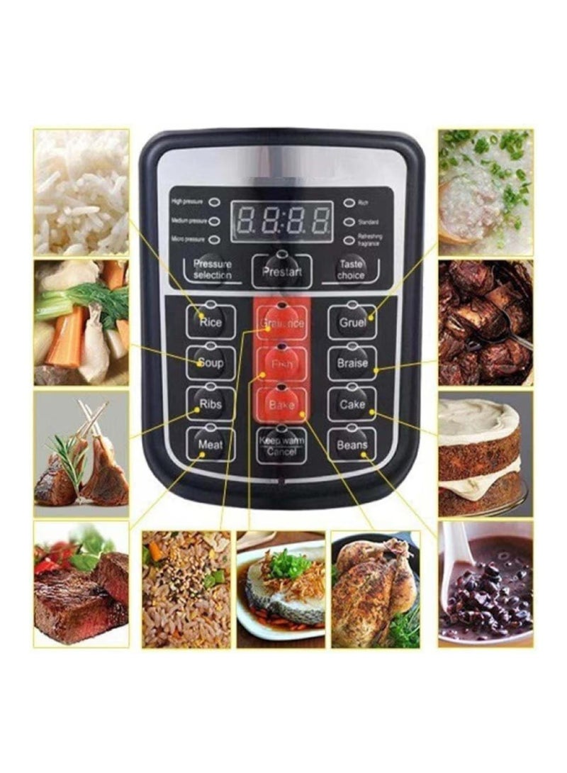 طنجرة ضغط كهربائية رقمية متعددة الوظائف 10 في 1 للأرز والحساء والفاصوليا واليخنات، سعة 12.5 لتر، مزودة بمؤقت وبرامج مُعدة مسبقًا، ومقبض بارد الملمس، وسعة كبيرة - Image 2