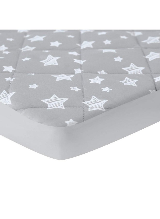 Moonsea Pack And Play Sheet Quilted, Breathable Thick Playard Lovely Print Cover 39"×27"×5" Compatible With Graco Pack N Play, Suitable For Foldable Mattress Pack And Play Pad, Gray Star  - Image 5