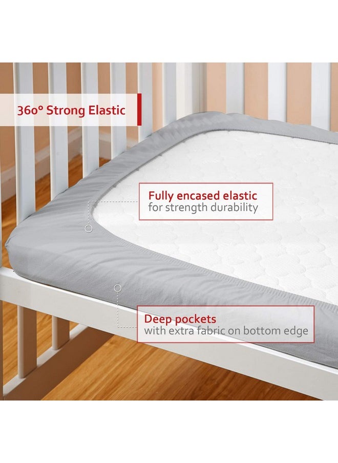Moonsea Pack And Play Sheet Quilted, Breathable Thick Playard Lovely Print Cover 39"×27"×5" Compatible With Graco Pack N Play, Suitable For Foldable Mattress Pack And Play Pad, Gray Star  - Image 3