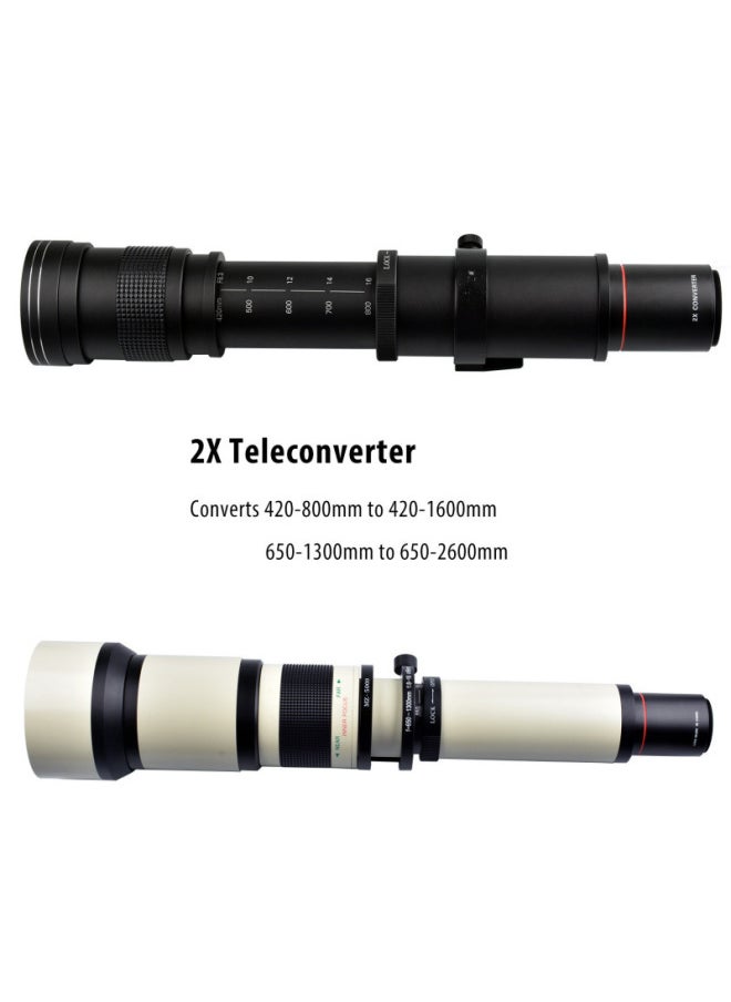 Generic Xianfeng Such As 420-1600mmF8.3 Manual Lens 2 Multiplier Telephoto Zoom Telescopic SLR Moon Shooting Bird-Body Color:White - Olympus Mouth  - Image 2