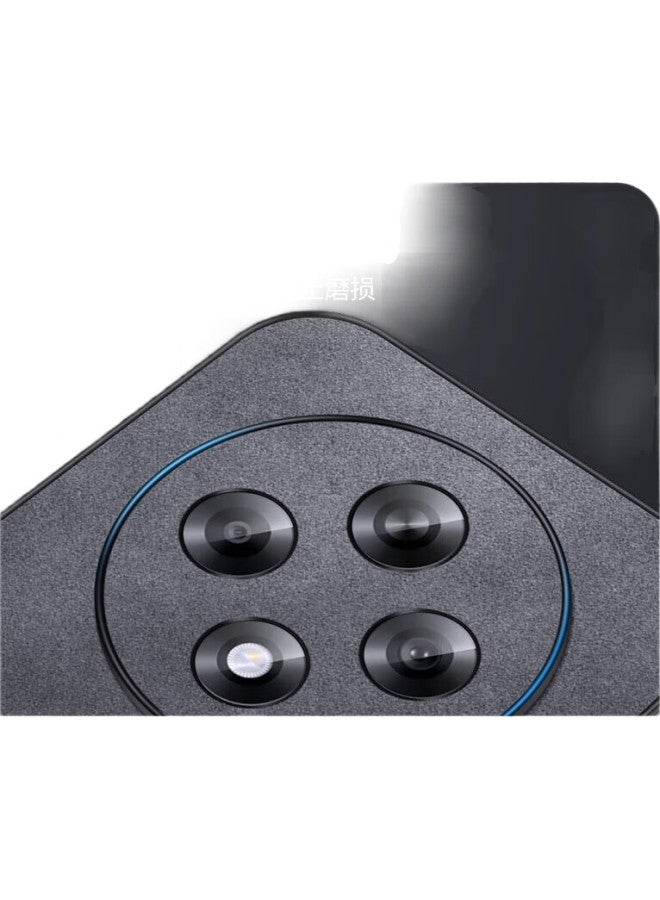 Shangsu, Suitable For Oppo A3 Phone Case, Oppo A3 Protective Cover, Shockproof, Full Lens Protection, Soft Shell, Simple Luxury, Lambskin Silicone Outer Case, For Women And Men, Leather Case, Black - Image 2