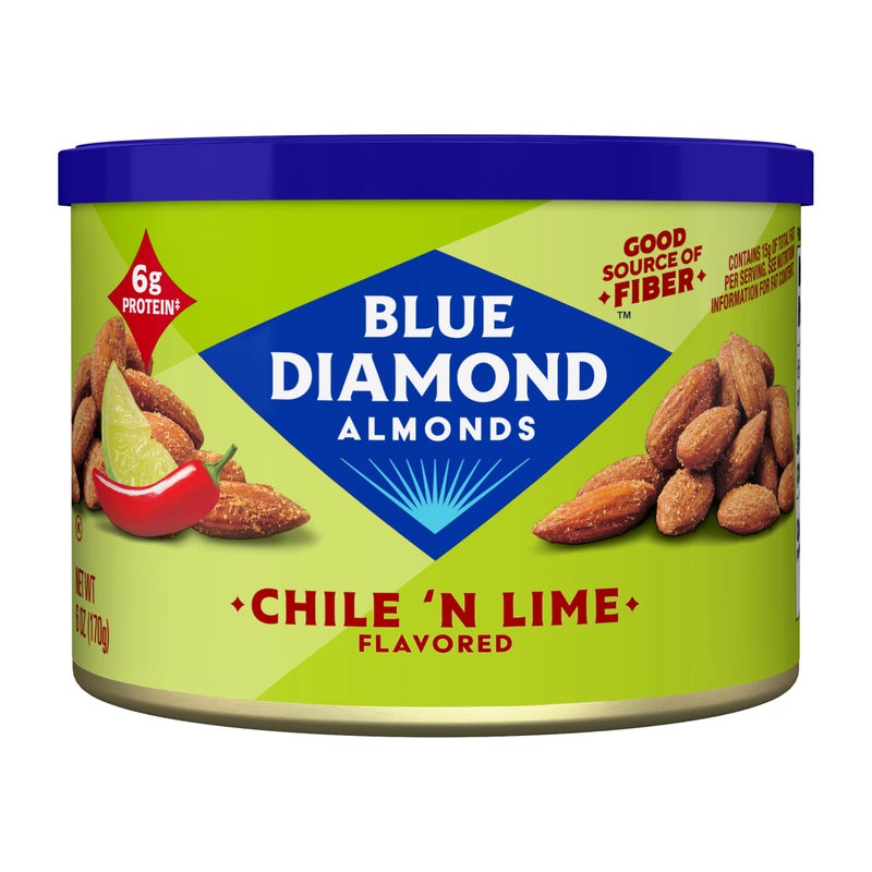 Blue Diamond Almonds Blue Diamond Almond Chile n Lime Flavored Tangy Snack Nuts NonGMO Kosher No Gluten Ingredients or Artificial Flavors Great Size for OnTheGo Lunch Kids and Adults 6 oz Can - Image 3
