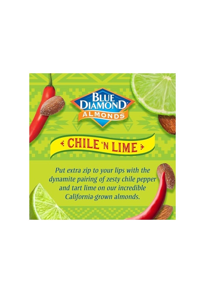 Blue Diamond Almonds Blue Diamond Almond Chile n Lime Flavored Tangy Snack Nuts NonGMO Kosher No Gluten Ingredients or Artificial Flavors Great Size for OnTheGo Lunch Kids and Adults 6 oz Can - Image 5
