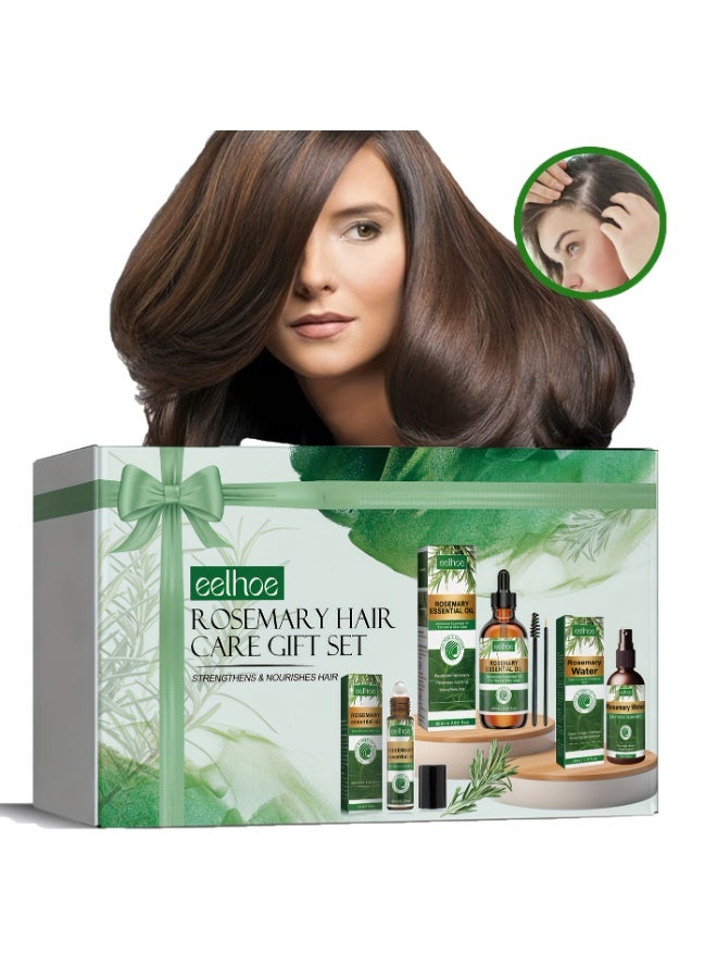 إيلهو مجموعة العناية بالشعر ونموه من EELHOE (عصا دوارة 10 مل، رذاذ شعر 30 مل، زيت نمو الشعر 60 مل، صندوق هدايا) - Image 1
