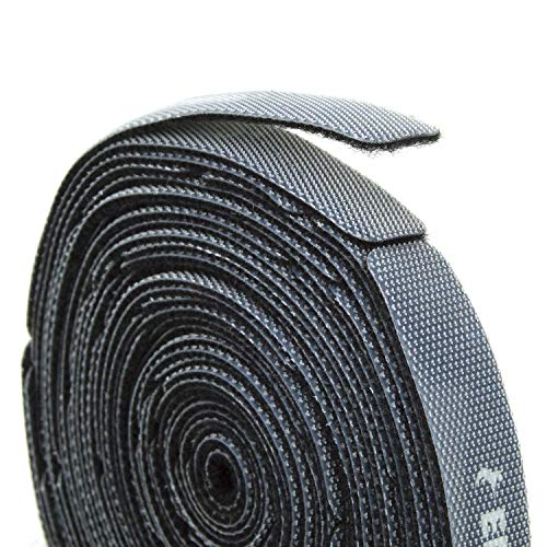 ENVISIONED Reusable Cable Ties 1/2" x 6" Self-Gripping Strips Ready to Use Precut Straps for Cable Management and Organizing Cords 50 Pack (Black) - Image 1