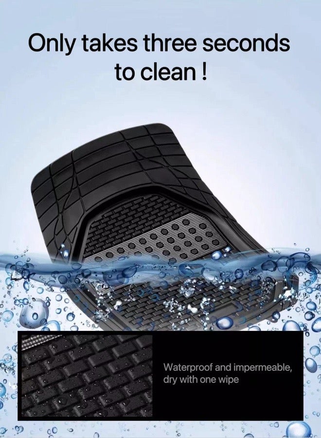 MARCAN Universal Car Floor Mats Black, Rubber Floor Mats for Cars and SUVs,All Weather Protection Heavy Duty Protection,5 Pieces/Set - Image 2