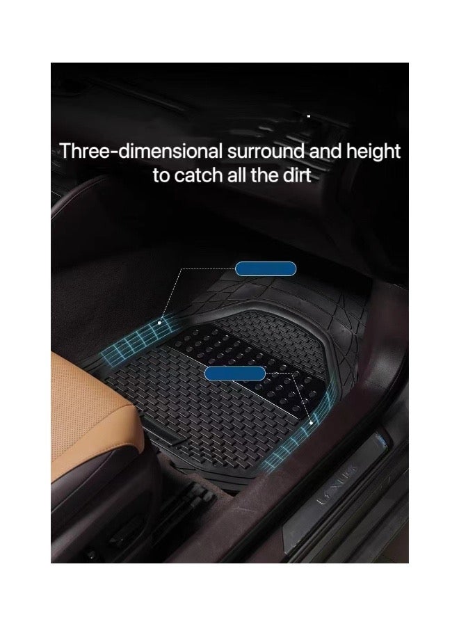 MARCAN Universal Car Floor Mats Black, Rubber Floor Mats for Cars and SUVs,All Weather Protection Heavy Duty Protection,5 Pieces/Set - Image 4