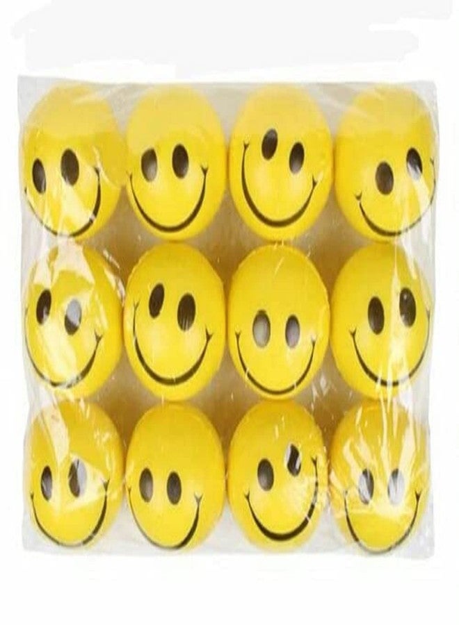 Peeplvalue Cute Funny Yellow Emoji Happy Smiley Face Squeeze Sponge Balls (Set of 12 ) - Image 5