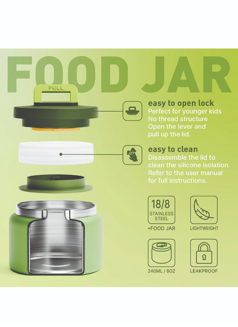 BEOLA Lunch Box for Kids with Food Jar Inside, Multi Compartment Bento Lunch Box with 240ml Food Thermos and Ice Pack, Tiffin Box for Kids with Insulated Steel Jar, Lightweight BPA free (Dino Dreams)  - Image 5
