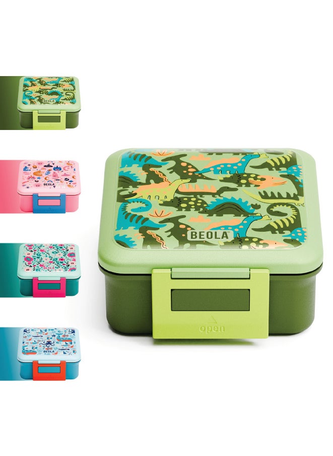 BEOLA Lunch Box for Kids with Food Jar Inside, Multi Compartment Bento Lunch Box with 240ml Food Thermos and Ice Pack, Tiffin Box for Kids with Insulated Steel Jar, Lightweight BPA free (Dino Dreams)  - Image 2