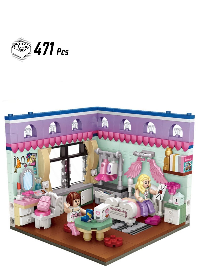 Loquat 471pcs Bedroom Model Set Building Blocks Creative Diy Simulation Collection Building Assembly Toys Children'S Gifts Home Decorations - Image 1