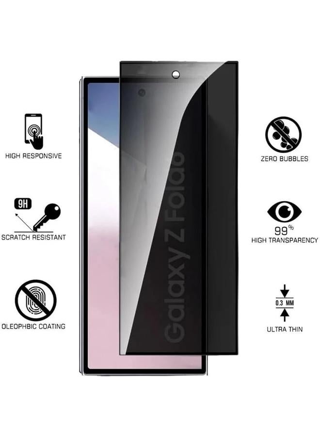 erorex 6Pcs Compatible With Samsung Galaxy Z Fold 6 Privacy Screen Protector 9H Hardness Tempered Glass With Tpu Flexible Protective Film Camera Lens Protector Scratch Resistant Bubble Free - Image 2