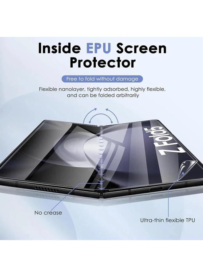 erorex 6Pcs Compatible With Samsung Galaxy Z Fold 6 Privacy Screen Protector 9H Hardness Tempered Glass With Tpu Flexible Protective Film Camera Lens Protector Scratch Resistant Bubble Free - Image 5