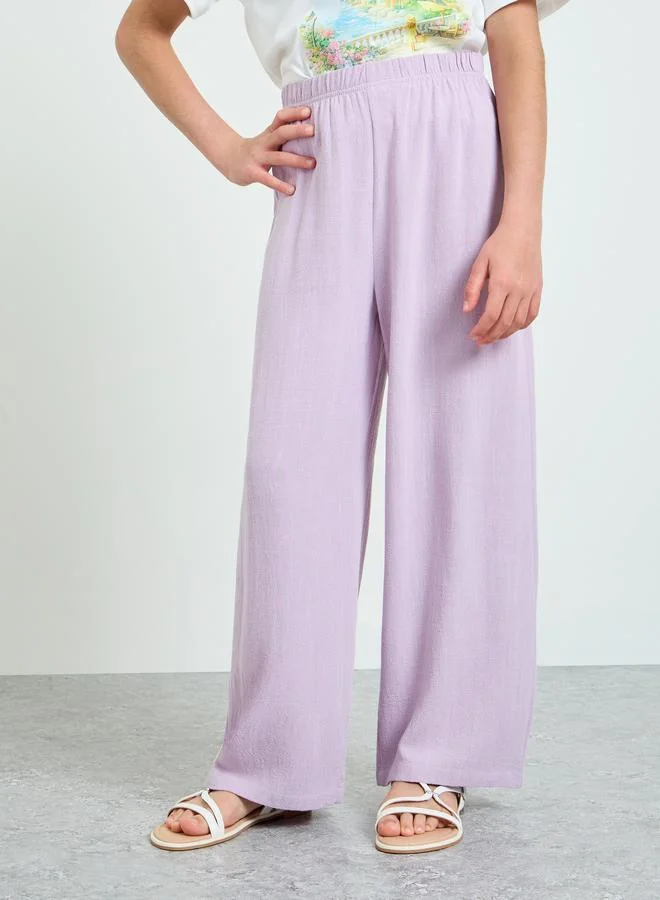Styli Teen Girls Wide Leg Viscose Blend Pants