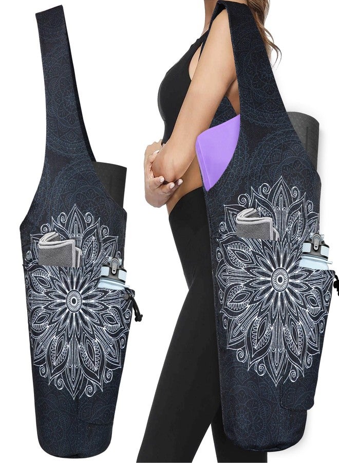BagYG Yoga Mat Bag - Large Opening Long Tote Yoga Mat Carrier Holder Bag with Waterproof Wet Zipper Pocket and Drawstring Water Bottle Pocket - Yoga Bag Fit Most Size Mats - Mandala - Image 1