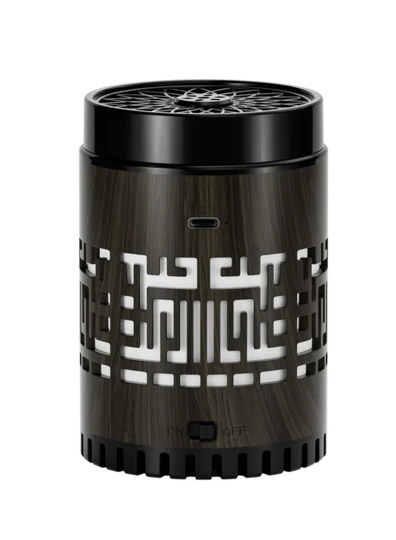 تلواح SQ-309 مكبر صوت قرآن ومبخرة بخور صغيرة مع جهاز تحكم عن بعد وتطبيق مع مكبر صوت بلوتوث متعدد الألوان متغير الإضاءة الليلية مع 15 لغة مكبر صوت قرآن مبخرة بخور 8 جيجا بايت من الخشب الطبيعي - Image 4