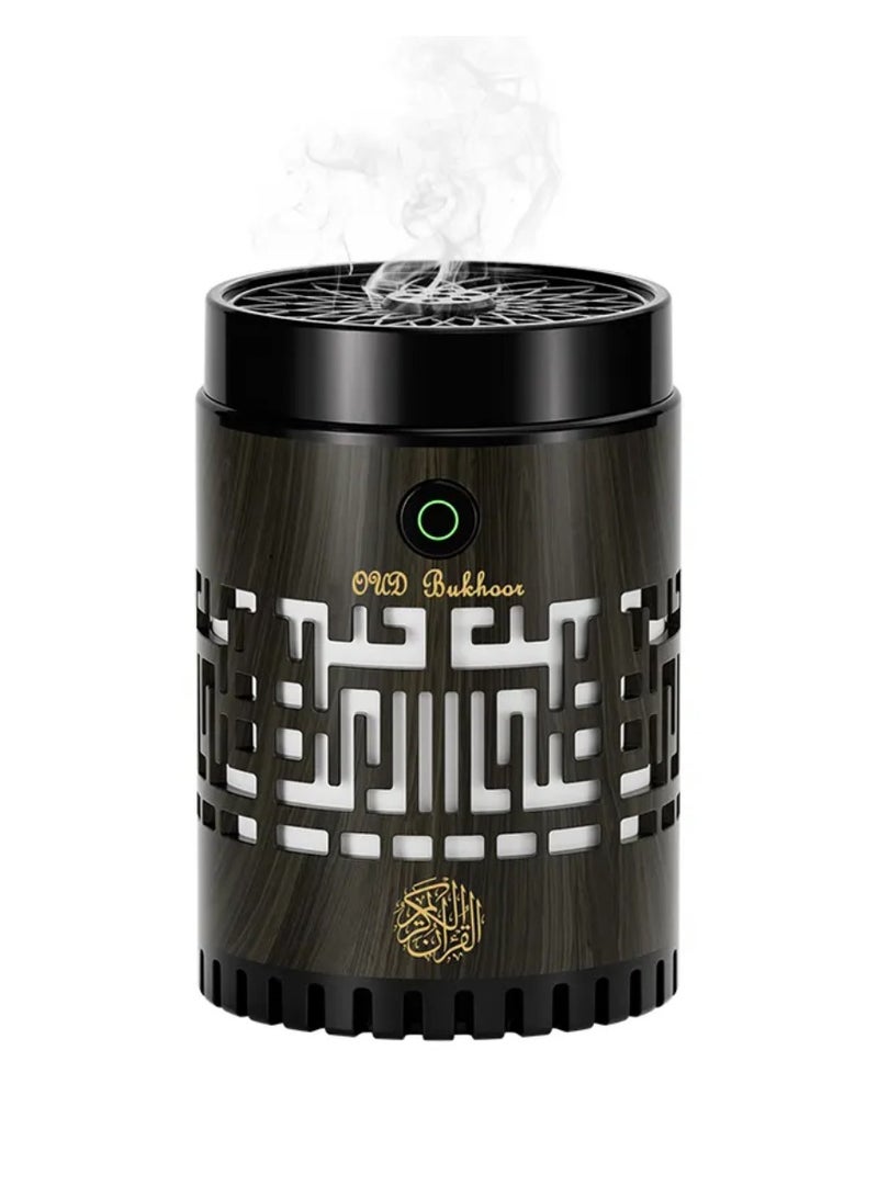 تلواح SQ-309 مكبر صوت قرآن ومبخرة بخور صغيرة مع جهاز تحكم عن بعد وتطبيق مع مكبر صوت بلوتوث متعدد الألوان متغير الإضاءة الليلية مع 15 لغة مكبر صوت قرآن مبخرة بخور 8 جيجا بايت من الخشب الطبيعي - Image 2