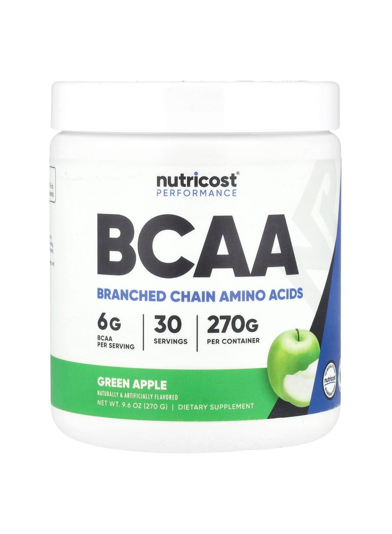 Nutricost Performance, BCAA, Green Apple , 9.6 oz (270 g)
